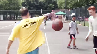 Craziest streetball pass #basketball @tomconmanconnors