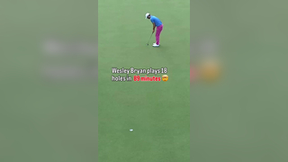 The fastest round in PGA TOUR history Wesley Bryan finished 18 hole...