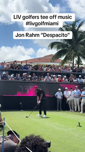 LIV golfers tee off music #livgolfmiami #livgolf #jonrahm #patrickree...