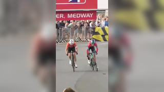 The emotion in this finish When Isaac Mundy's foot unclipped meter...