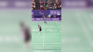 An absolutely INSANE match point in para badminton! #parisparalympi...