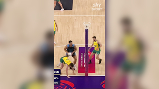 Junior Levi to the hoop with AUTHORITY! #netball #nzmen #transtasma...
