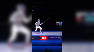 Lauren Scruggs ?? hits a clean behind the head riposte. #Fencing #E...