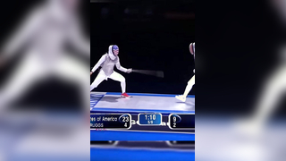 Lauren Scruggs ?? hits a clean behind the head riposte. #Fencing #E...