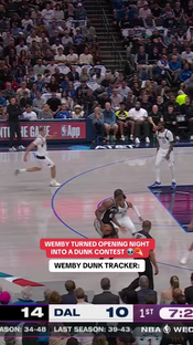 Wemby was competing with himself for the best dunk of the night 🫨 #NB...