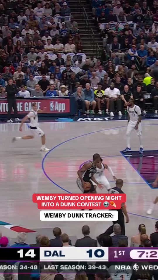 Wemby was competing with himself for the best dunk of the night 🫨 #NB...