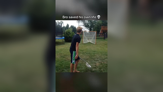 Close call #lacrosse #lax #sports #backyard #closecall