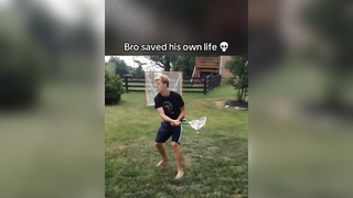 Close call #lacrosse #lax #sports #backyard #closecall