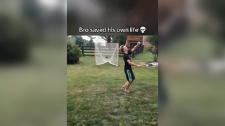 Close call #lacrosse #lax #sports #backyard #closecall
