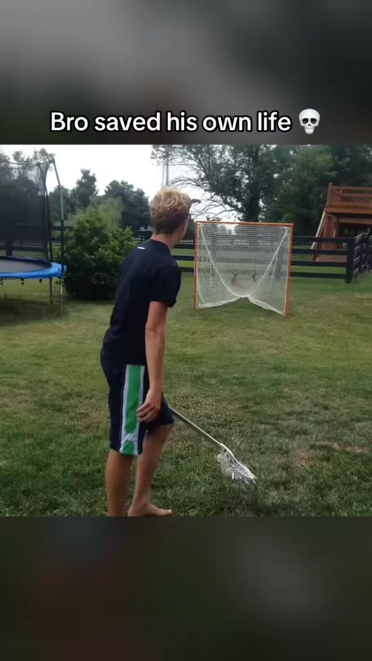 Close call #lacrosse #lax #sports #backyard #closecall