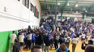 BUZZER BEATER! Incredible half-court shot wins playoff game in Arizona high school basketball