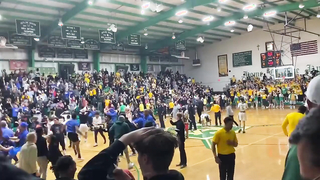 BUZZER BEATER! Incredible half-court shot wins playoff game in Arizona high school basketball