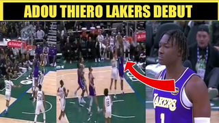 Adou Thiero Makes His Lakers Game Debut | First Minutes in Purple & Gold