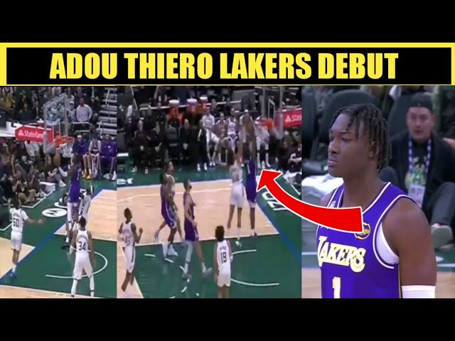 Adou Thiero Makes His Lakers Game Debut | First Minutes in Purple & Gold