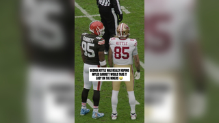 "i'll tell brock to give you one" #georgekittle #mylesgarrett #nfl...