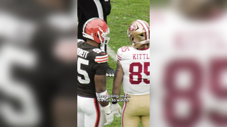 "i'll tell brock to give you one" #georgekittle #mylesgarrett #nfl...