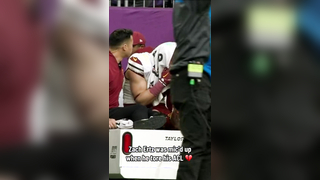 Commanders TE Zach Ertz was in tears on the cart (Via @HBO Max, @...