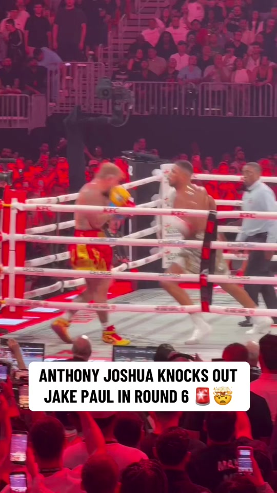 JAKE PAUL FALLS IN THE 6TH ROUND TO ANTHONY JOSHUA Live only on @Ne...
