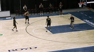 Coach Jerrod Calhoun breaks down how to manipulate the low man in the 5-Out system.