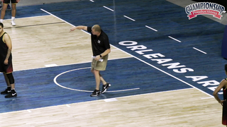 Coach Jerrod Calhoun breaks down how to manipulate the low man in the 5-Out system.