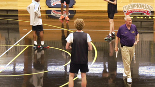 Coach Bob Starkey breaking down his favorite shell drill, the 5 on 4 Open Perimeter