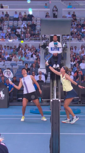 Tennis almost becomes a contact sport #AusOpen #Swiatek #Bouzkova @...