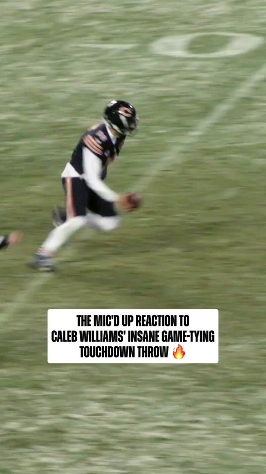 had both sidelines in shock #nfl #calebwilliams #micdup #chicagobea...