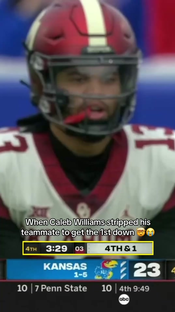 1000 level IQ play by Caleb #collegefootball #cfb #calebwilliams #...