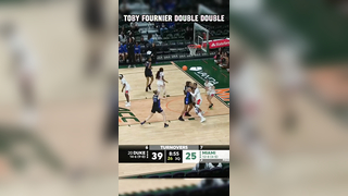 Toby Fournier had her fifth double-double of the season in Duke’s win...