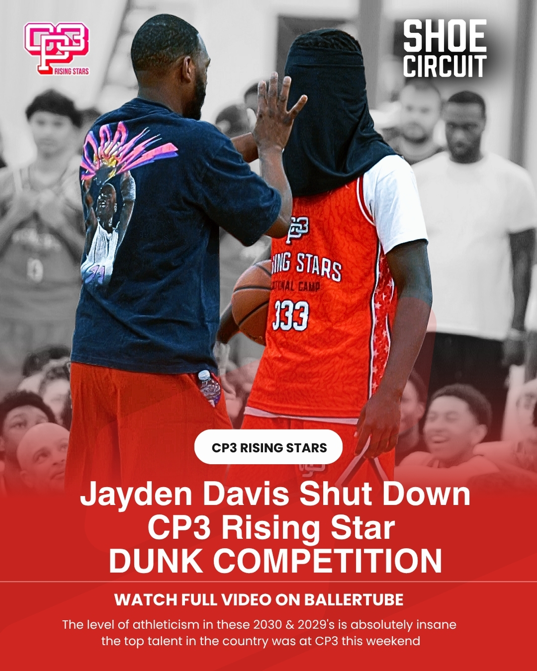 6'4” Jayden Davis SHUTS DOWN CP3 Rising Stars Dunk Contest With Blindfolded Dunk!