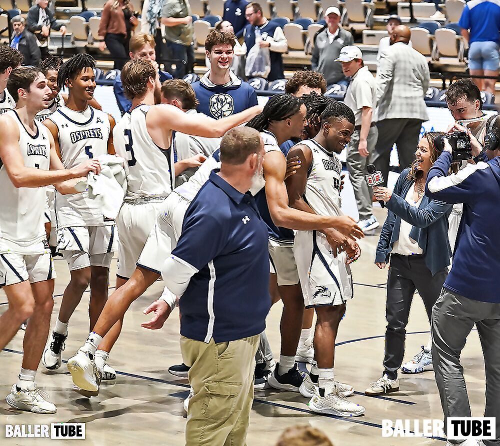 Team celebrating a win on the court