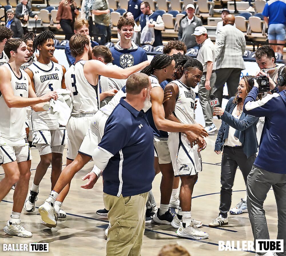 Team celebrating a win on the court