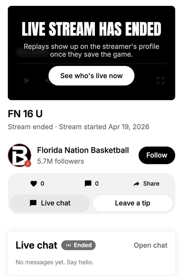 Stream ended screen: replays show up on the streamer's profile once they save the game